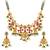 Gold plated cubic zirconia synthetic stone & black beads studded mangalsutra & dangle earrings jewellery