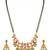 Gold plated cubic zirconia synthetic stone & black beads studded mangalsutra & dangle earrings jewellery