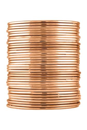 Rose gold plated metal bangles fashion jewellery for women (size: 2.4 inch)