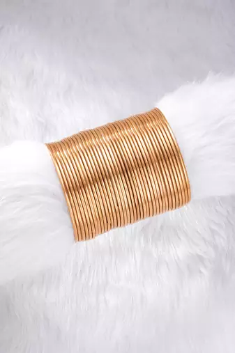 Rose gold plated metal bangles fashion jewellery for women (size: 2.4 inch)