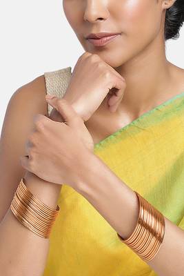 Rose gold plated metal bangles fashion jewellery for women (size: 2.4 inch) 3