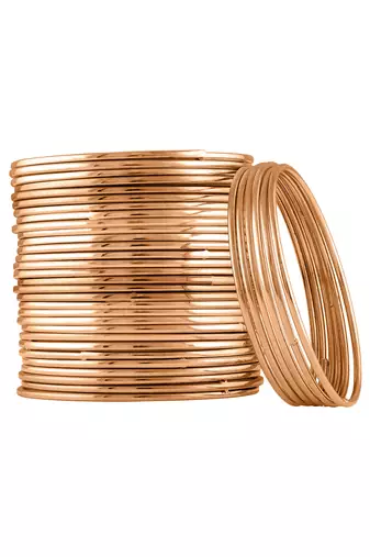Rose gold plated metal bangles fashion jewellery for women (size: 2.4 inch)