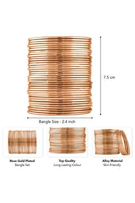 Rose gold plated metal bangles fashion jewellery for women (size: 2.4 inch) 5