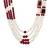 Gold plated crystal & beads studded maroon white necklace mala sherwani groom's haar ethnic jewellery for men