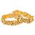 Gold plated faux ruby faux emerald studded ethnic bangles jewellery for women (size - 2.6 inch)