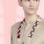 Gold plated crystal & beads studded maroon white necklace mala sherwani groom's haar ethnic jewellery for men