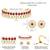 Gold plated kundan synthetic stone & beads studded rani pink necklace & round stud earrings set
