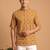 Multicolor printed cotton blend half sleeves short kurta for men