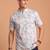 Multicolor printed cotton blend half sleeves short kurta for men