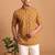 Multicolor printed cotton blend half sleeves short kurta for men