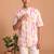 Multicolor printed cotton blend half sleeves short kurta for men