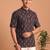 Multicolor printed cotton blend half sleeves short kurta for men