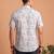 Multicolor printed cotton blend half sleeves short kurta for men
