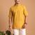 Multicolor printed cotton blend half sleeves short kurta for men
