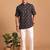 Multicolor printed cotton blend half sleeves short kurta for men