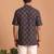 Multicolor printed cotton blend half sleeves short kurta for men