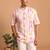 Multicolor printed cotton blend half sleeves short kurta for men