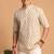 Multicolor printed cotton blend half sleeves short kurta for men