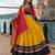 Mustard Rayon Cotton Navratri Lehenga Choli with Embroidered Dupatta