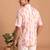Multicolor printed cotton blend half sleeves short kurta for men