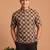 Multicolor printed cotton blend half sleeves short kurta for men