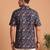 Multicolor printed cotton blend half sleeves short kurta for men