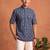 Multicolor printed cotton blend half sleeves short kurta for men