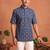 Multicolor printed cotton blend half sleeves short kurta for men