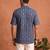 Multicolor printed cotton blend half sleeves short kurta for men