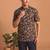 Multicolor printed cotton blend half sleeves short kurta for men
