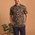 Multicolor printed cotton blend half sleeves short kurta for men