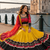 Mustard Rayon Cotton Navratri Lehenga Choli with Embroidered Dupatta