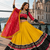 Mustard Rayon Cotton Navratri Lehenga Choli with Embroidered Dupatta