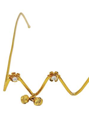 Gold plated pearl floral facelet for women | bridal traditional face jewelry 4