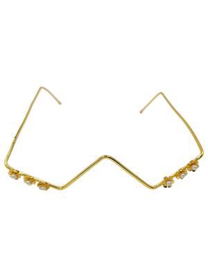 Gold plated pearl floral facelet for women | bridal traditional face jewelry 3