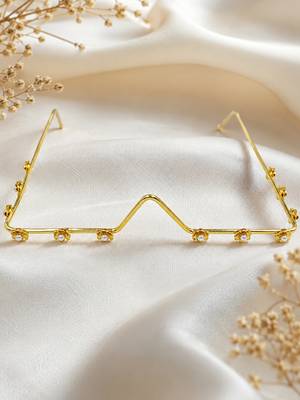 Gold plated pearl floral facelet for women | bridal traditional face jewelry 2