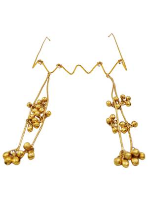 Gold plated pearl floral facelet for women | bridal traditional face jewelry 3