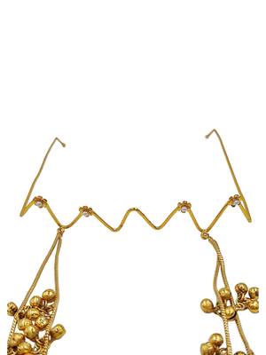 Gold plated pearl floral facelet for women | bridal traditional face jewelry 4