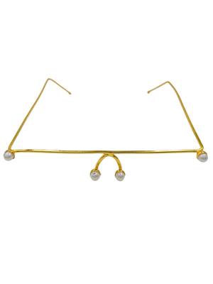 Gold plated pearl floral facelet for women | bridal traditional face jewelry 3
