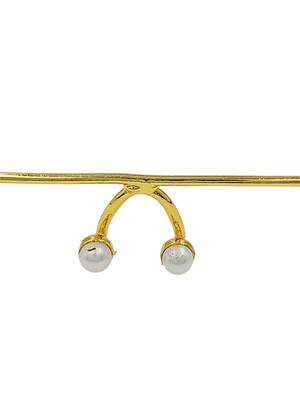 Gold plated pearl floral facelet for women | bridal traditional face jewelry 4