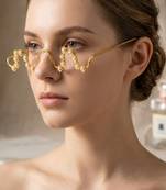 Gold plated pearl floral facelet for women | bridal traditional face jewelry