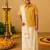 Mustard yellow cotton silk mundu shirt set