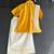 Mustard yellow cotton silk mundu shirt set