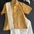Beige cotton silk mundu shirt set