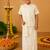Off white cotton silk mundu nehru collar shirt set