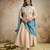 Cream chanderi kurta pant set with chinon dupatta