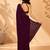Women purple satin stone work geometric heptagon saree with unstitched blouse piece