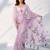 Women lavender organza digital print floral saree with unstitched blouse piece
