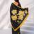 Women yellow & black silk blend digital print floral polka saree with unstitched blouse piece