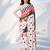Women silk blend digital print polka dot striped saree with unstitched blouse piece - pink